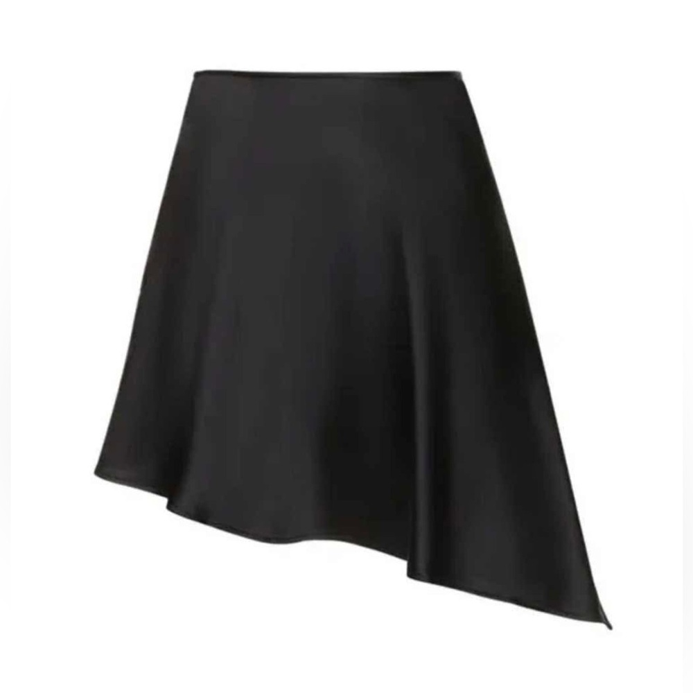 WEWOREWHAT Black Asymmetrical Slip Skirt - Size 0